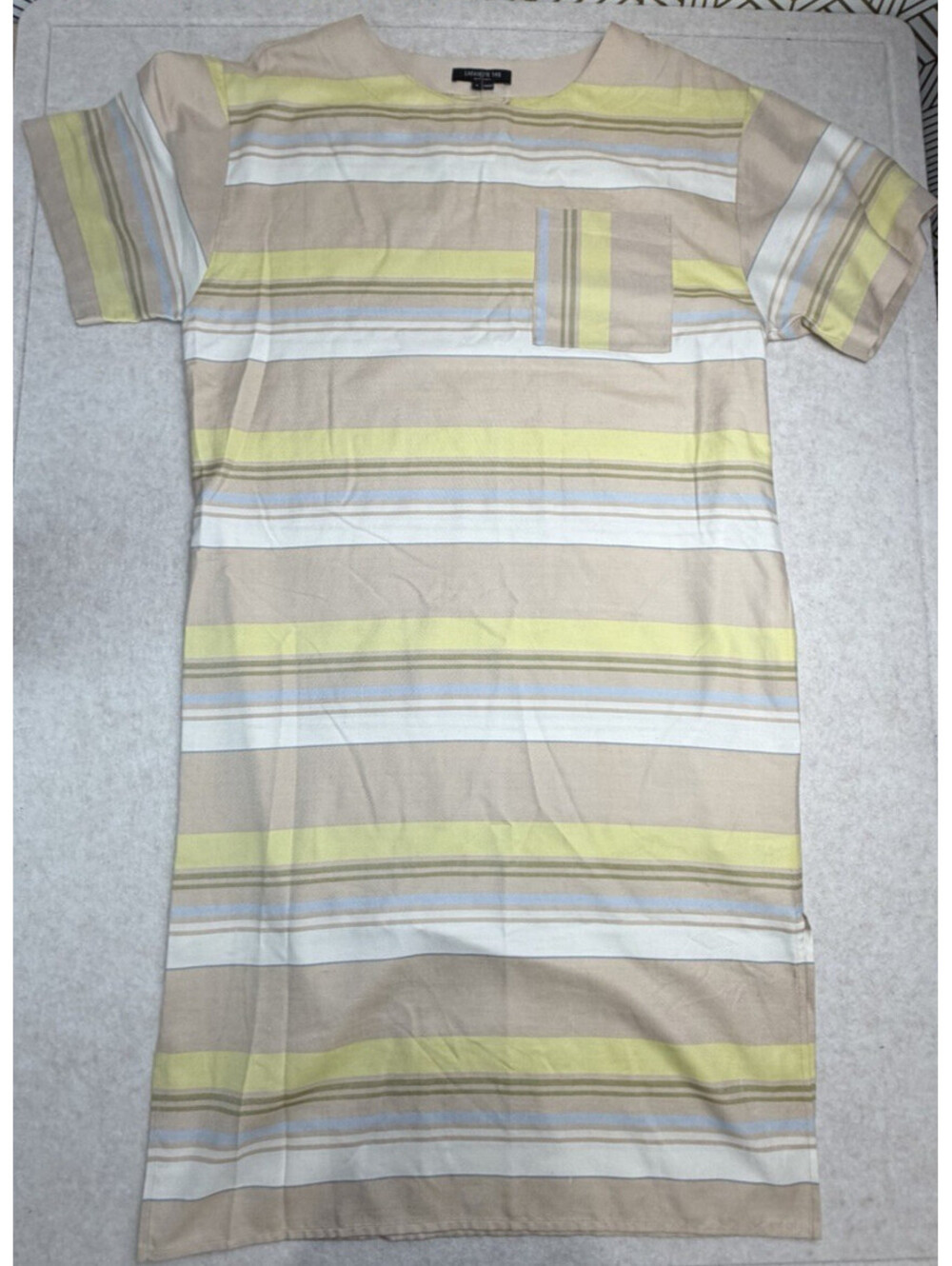 Lafayette 148 New York 100% Silk Striped Shirt Dress Women's S Midi No Belt READ